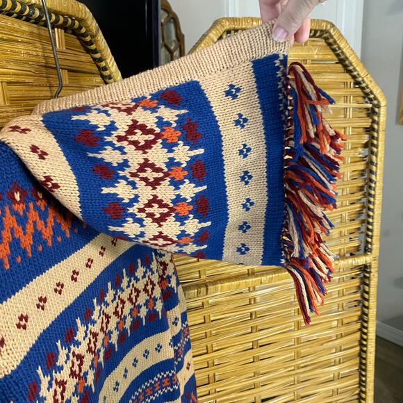 Anthropologie Sparrow Fair Isle Knit Hoodie Sweater NWT Size Small boho artsy - Picture 13 of 14